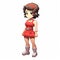 Pokemon Octane A Stylish Studio Portrait Of A Pretty Girl In A Red Dress