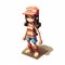 Pokemon Pixel Art Vector Girl Romi: 3d 8 Bit Cartoon Of Emily With Hat