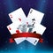 Poker aces cards diamond betting game gambling casino banner