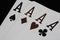 Poker of aces casino playing cards