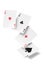 Poker of aces isolated on white background with  clipping path and copy space for your text