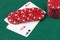 Poker cards, ace and casino chips
