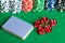Poker cards dices and chips