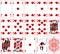 Poker cards heart set two color classic design