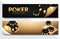 Poker Casino Horizontal Banner Set. Vector illustration