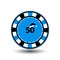 Poker chip Christmas new year. Icon EPS 10 illustration on a white background to separate easily. Use for websites, design,