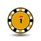 Poker chip Christmas new year. Icon EPS 10 illustration on a white background to separate easily. Use for websites, design,