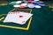 Poker chips on a table at the casino