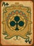 Poker clubs card in art nouveau style, vector