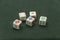 Poker Dice against Green Background straight 02