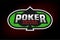 Poker emblem on the background of a green table.