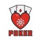 Poker emblem with cards