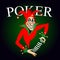 Poker emblem with joker and playing cards