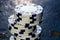 Poker game concept. Casino concept for business, risk,chance, good luck or gambling. Stack of Poker chips, close up, isolated