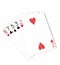 Poker hand ranking, symbol set Playing cards in casino: hight hand, King, seven, five, three, two on white background, luck abstra