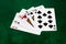 Poker hands - Two pair - aces, kings, ten