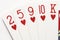Poker - hearts flush