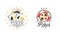 Poker Logo Design Templates Set, Gambling, Poker Club Badges and Labels Vector Illustration
