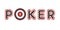 Poker logotype with gambling table instead of letter o vector