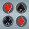 Poker play cards icons