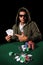 Poker PLayer With Four Aces