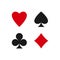 Poker playing cards suits symbols - Spades, Hearts, Diamonds and Clubs