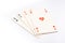 Poker playing cards with a white background