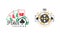Poker Premium Logo Design Set, Gambling, Casino Badges, Labels, Business Signs Vector Illustration