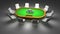 Poker table with chairs interior animation