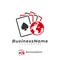 Poker World logo vector template, Creative Domino logo design concepts