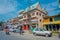 POKHARA, NEPAL - OCTOBER 06 2017: Outdoor view of a three floor building of Tibetan medical center located in Nepal