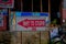 POKHARA, NEPAL, SEPTEMBER 04, 2017: Informative sign at the enter of World Peace Pagoda, in Pokhara is a massive