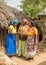 Pokomo women greeting at traditional african homes