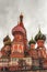 Pokrovsky Cathedral on the red square in Moscow. Domes of St. Ba