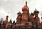 Pokrovsky Cathedral on the red square in Moscow. Domes of St. Ba
