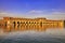 Pol-e Khaju Bridge on River Zayandeh at sunset, Isfahan, Iran.