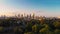 Pola Mokotowskie Warsaw Park with lake and city aerial view