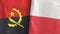 Poland and Angola two flags textile cloth 3D rendering