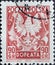 POLAND-CIRCA 1953 : A post stamp printed in Poland showing the heraldic animal of Poland the eagle on shield, circa