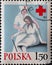 POLAND-CIRCA 1977 : A post stamp printed in Poland showing a Red Cross nurse helps a sick woman with a stick. Polish Red Cross