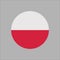 Poland circle button flag. National symbol icon. Vector