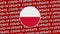 Poland Circle Flag and Covid-19 Update Titles - 3D Illustration