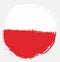 Poland Circle Flag Vector Hand Painted with Rounded Brush