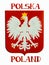 Poland coat of arms, seal, national emblem, isolated on white background. Coat of arms of poland