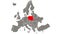 Poland country blinking red highlighted in map of Europe