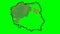 Poland drawing colored map green screen isolated