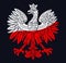 Poland eagle in national colors