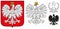 Poland Emblem - White Eagle,Shield And Silhouette