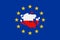 Poland falling apart puzzle on Euro Union Flag
