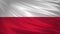 Poland flag blowing in the wind. Background texture. 3d rendering, wave.